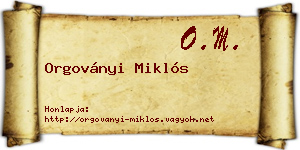 Orgoványi Miklós névjegykártya